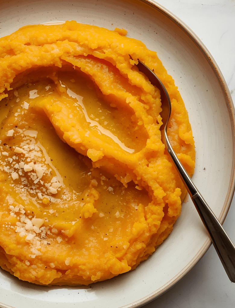 Purée de patate douce au parmesan & huile d’olive Délicate