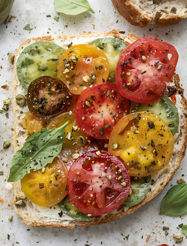 Tartine de tomates multicolores & huile d'olive Subtile