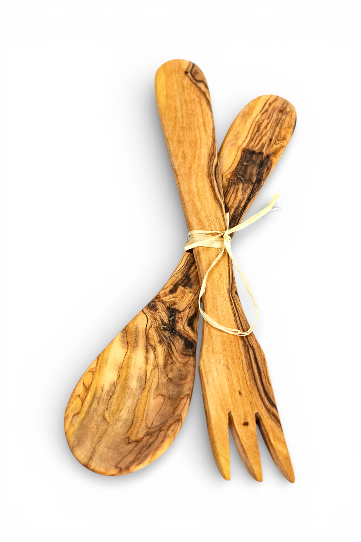 Olive wood salad servers
