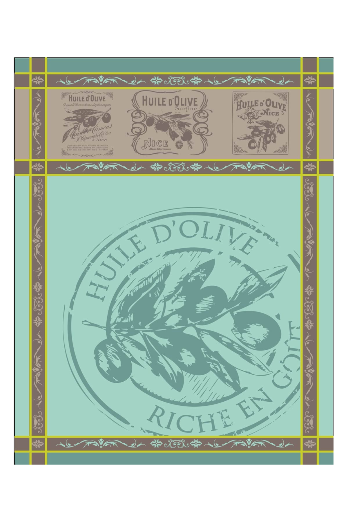 Picholine Turquoise Tea Towel