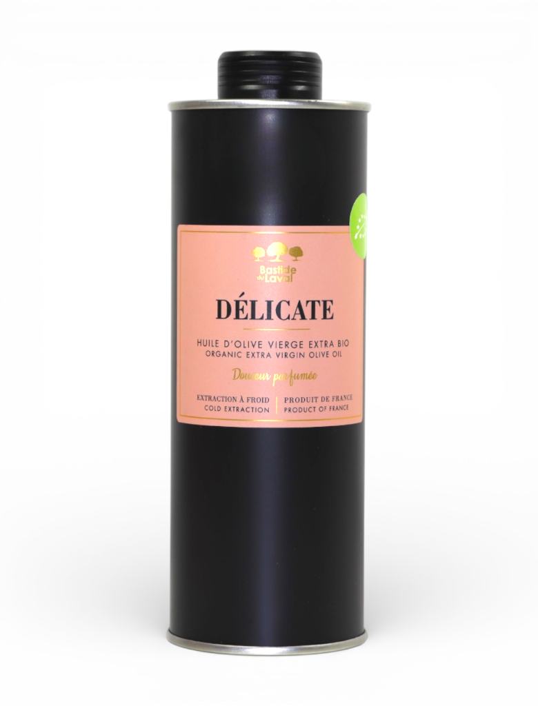 Huile d'olive bio DÉLICATE 50cl - NOUVEAU CRU