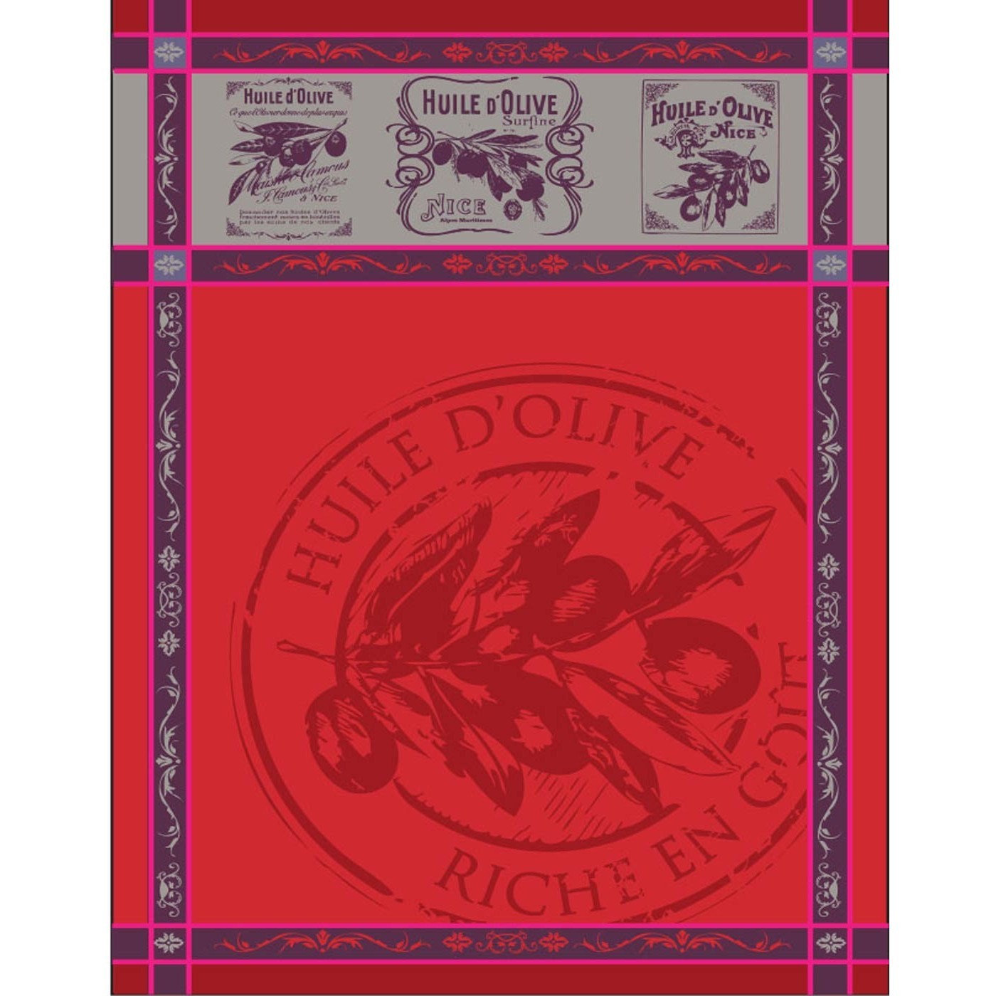 Picholine Rotes Geschirrtuch