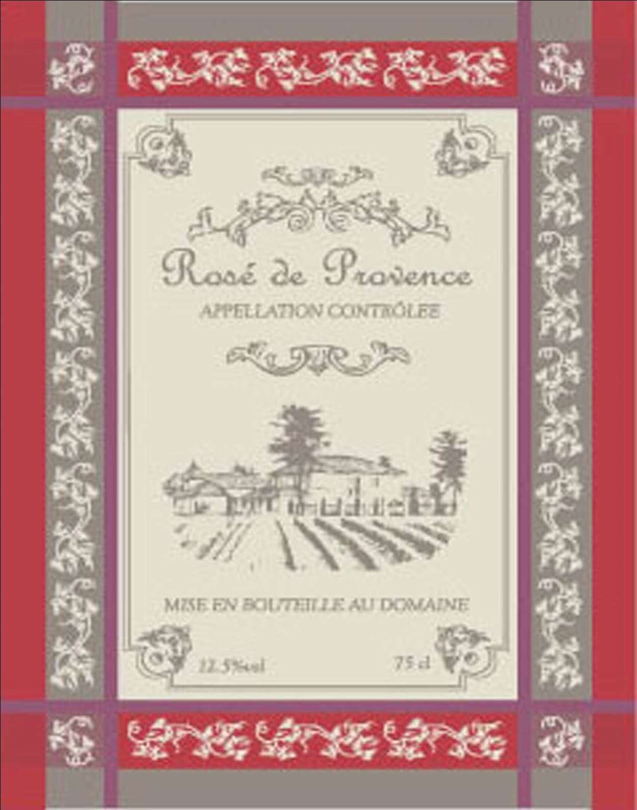 Rosé de Provence Tea Towel Red