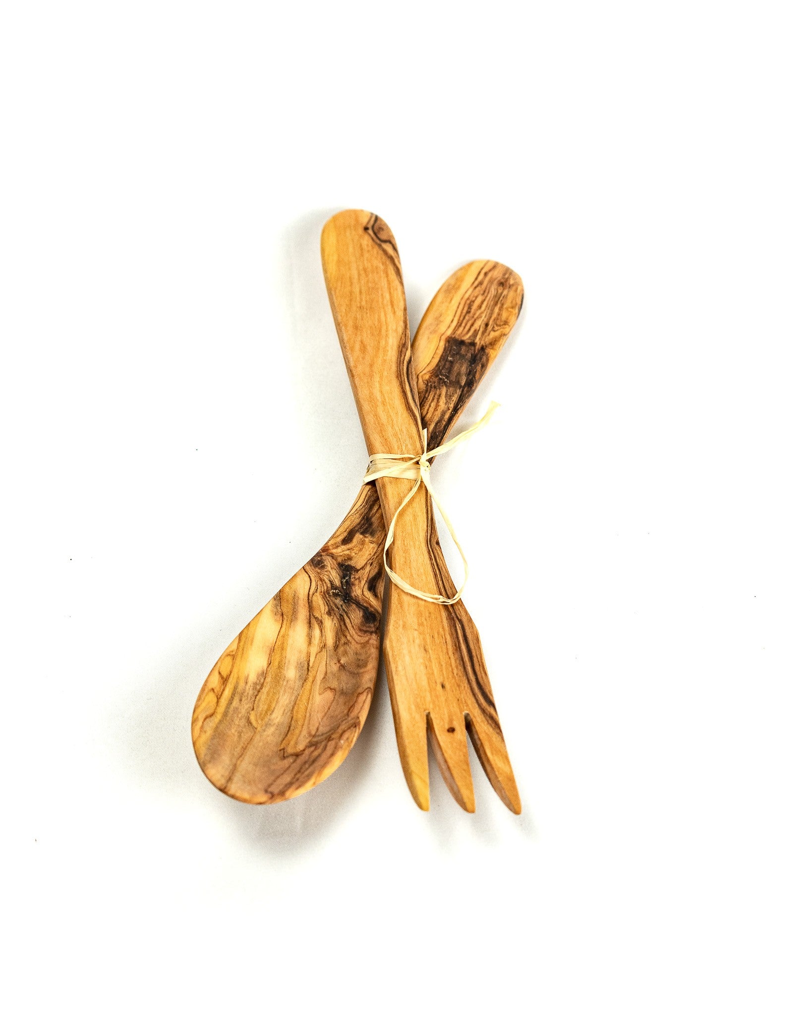 Olive wood salad servers