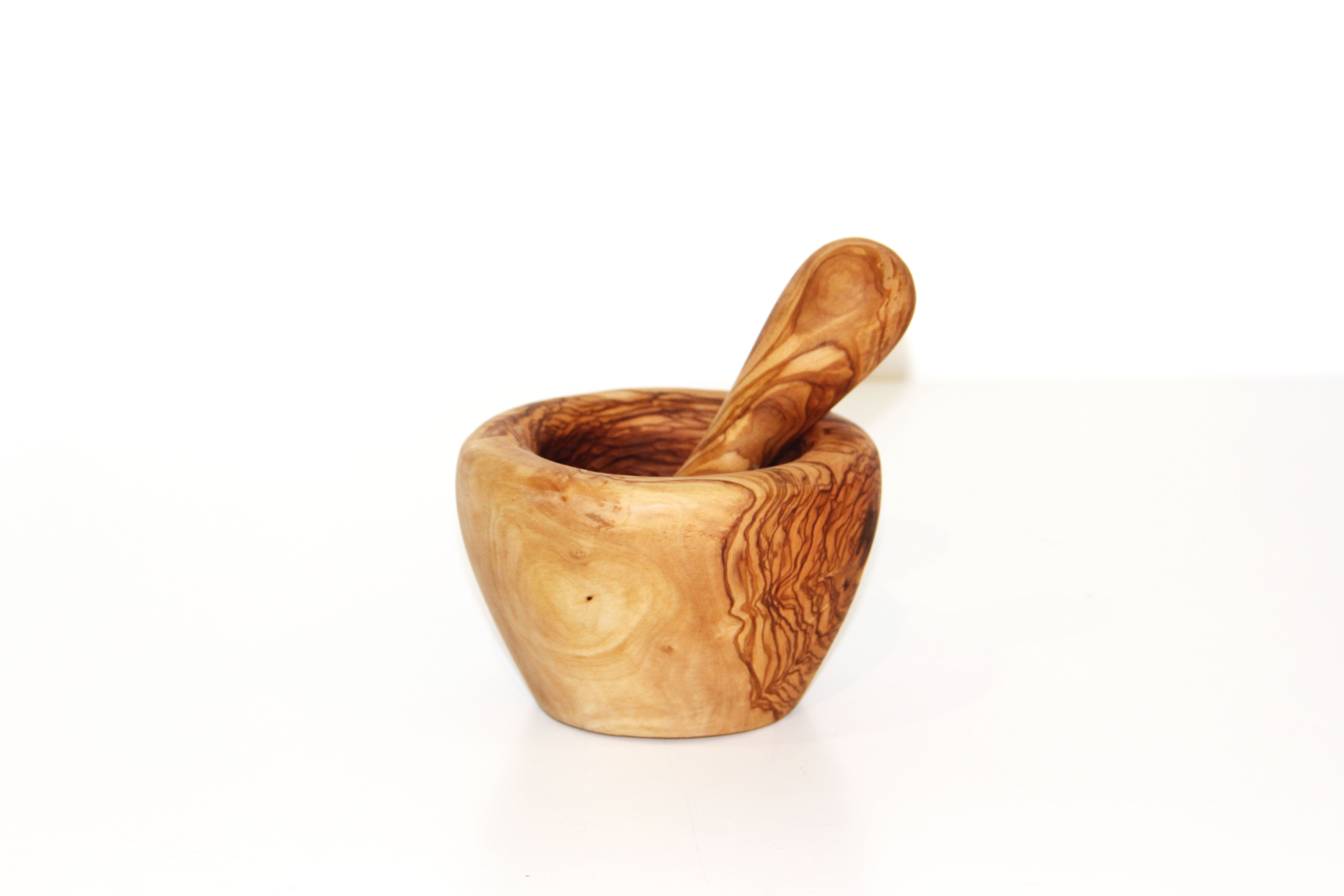 Olive wood mortar with pestle - Small model
