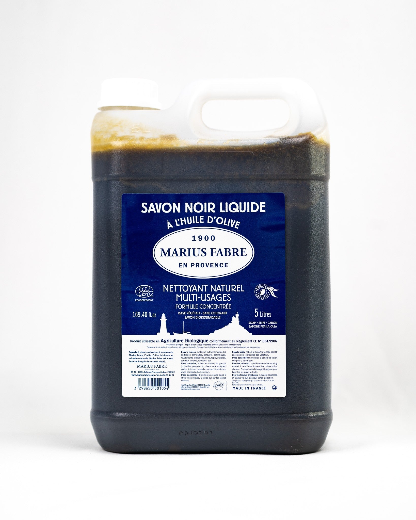 Savon noir liquide à l'huile d'olive 5L