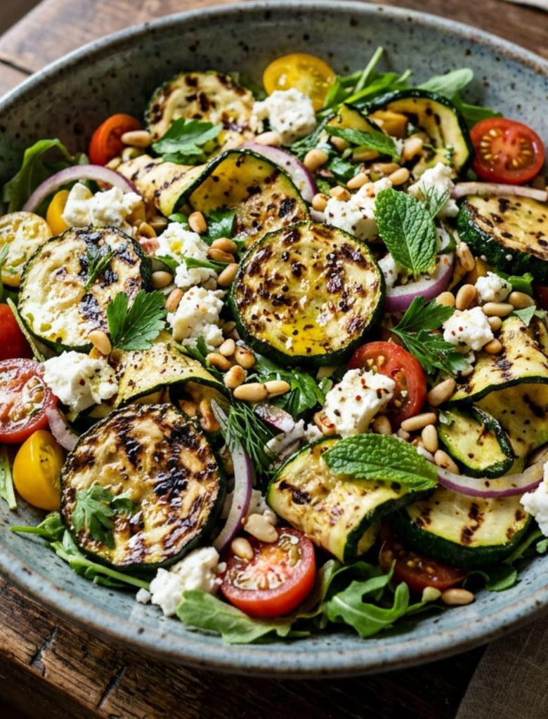 Salade de légumes grillés, feta & huile d’olive Menthe