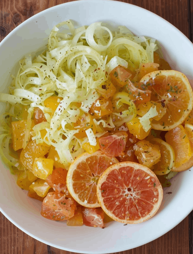 Salade de fenouil aux agrumes, citron et huile d’olive Subtile