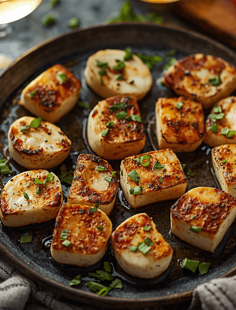 Halloumi grillé & huile d'olive gingembre