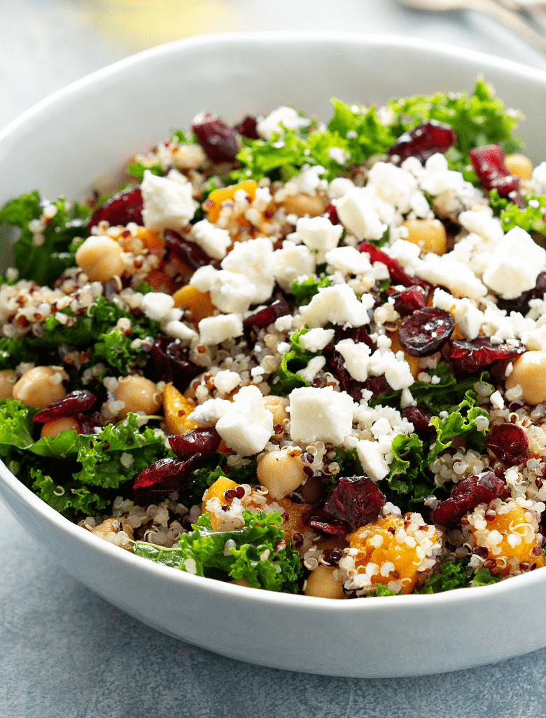 Salade de quinoa, kale, pois chiches & huile d'olive Intense