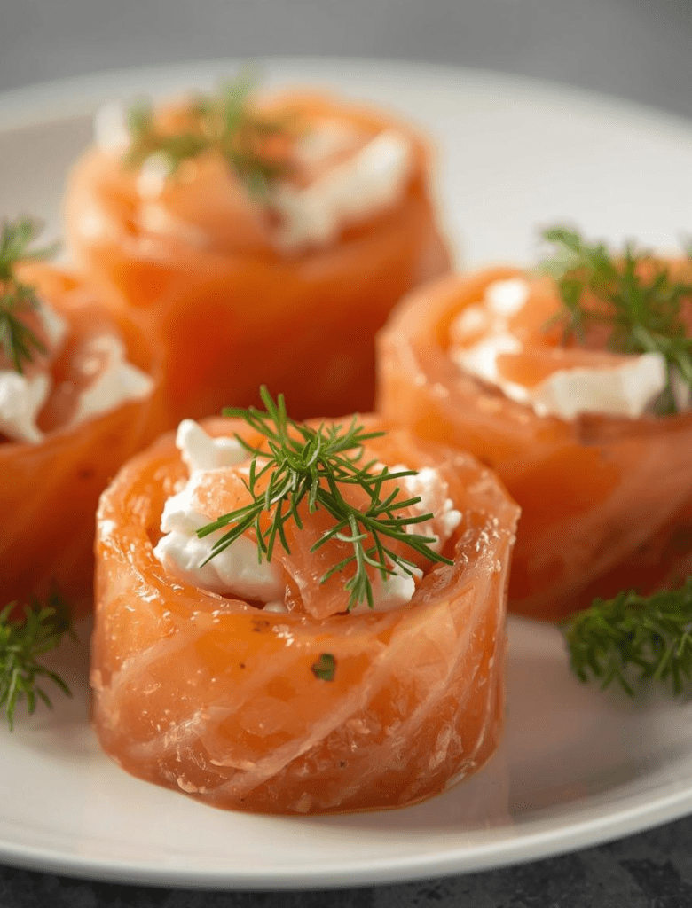 Roulés au saumon, fromage frais & huile d'olive citron