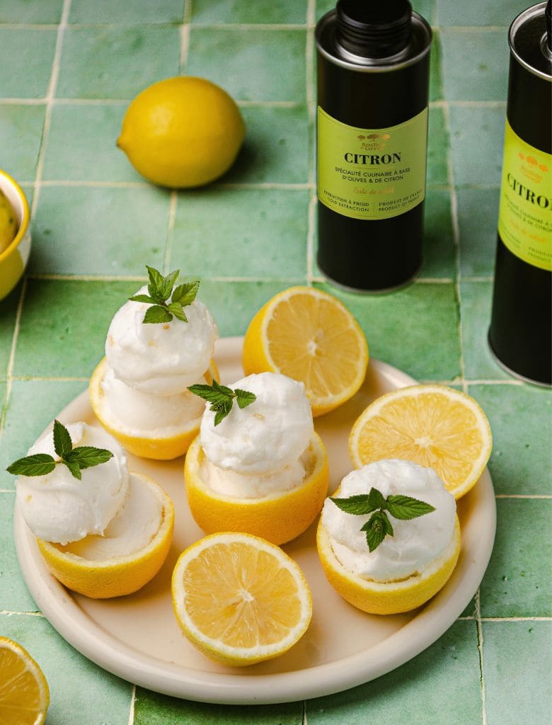 Recette glace maison et huile d'olive citron