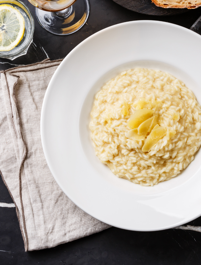 Risotto à la noisette & huile aux cèpes