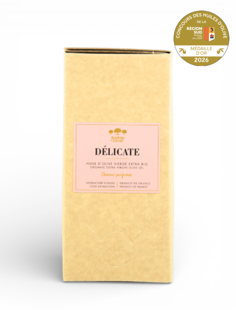 Huile d'olive bio DÉLICATE 3L - NOUVEAU CRU
