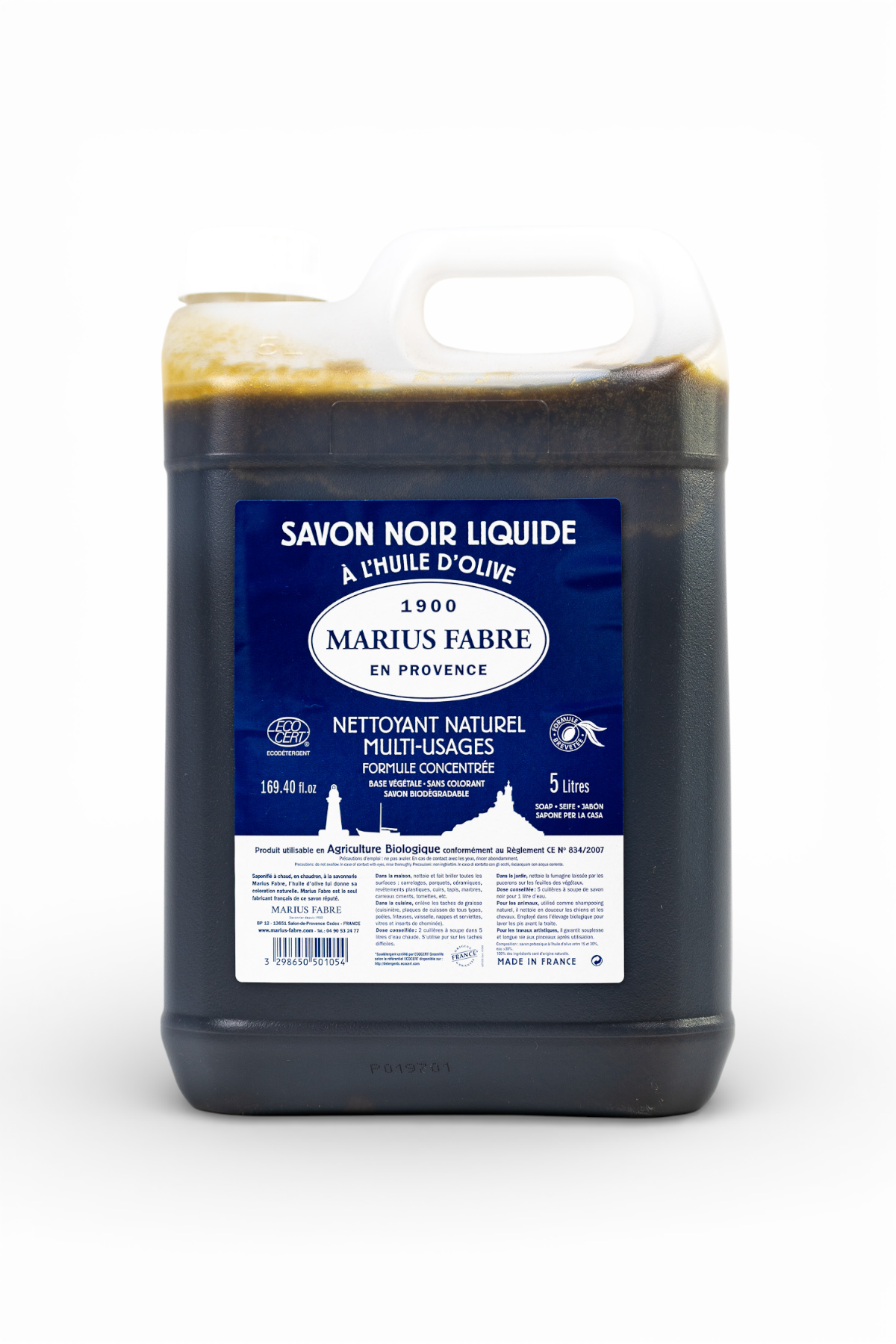 Savon noir liquide à l'huile d'olive 5L