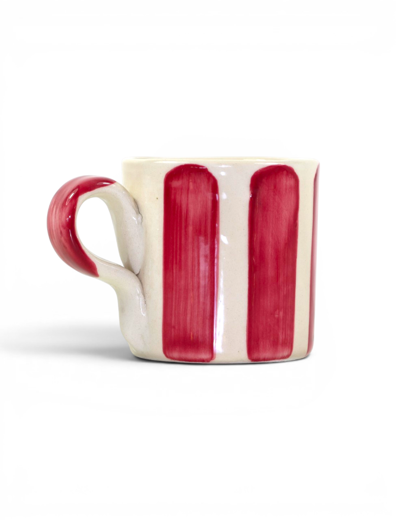 Tasse en céramique - rose et blanche
