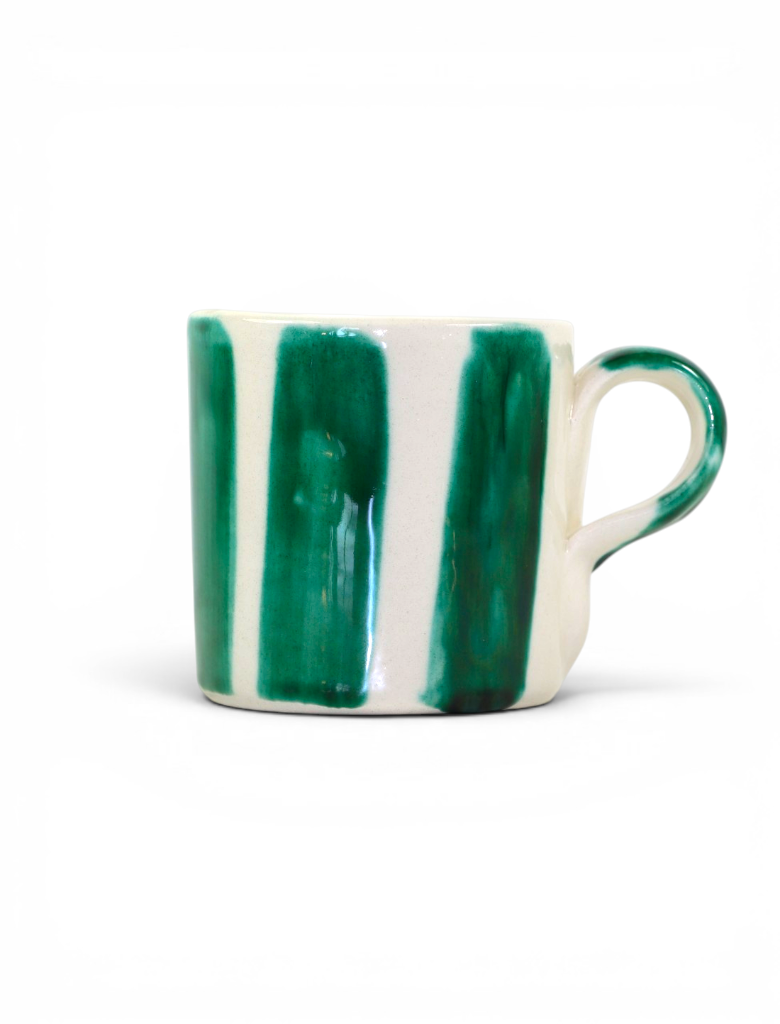 Tasse en céramique - verte et blanche