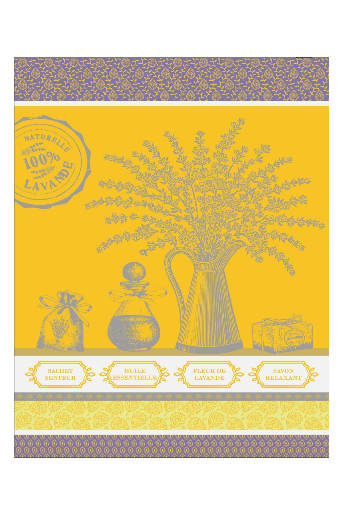 TORCHON LAVANDE jaune